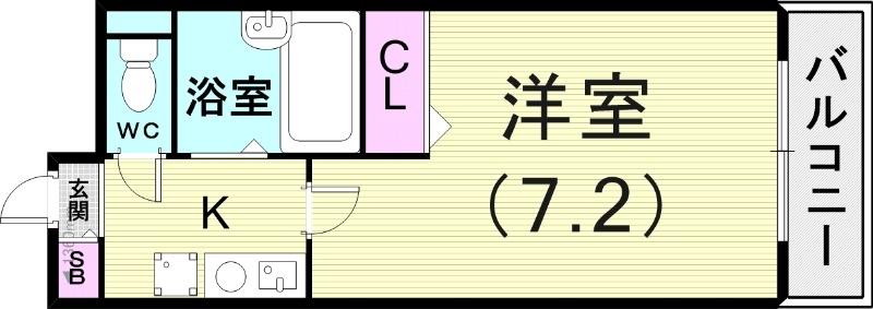 1K(20.52平米)オートロック・セパレート・エアコン