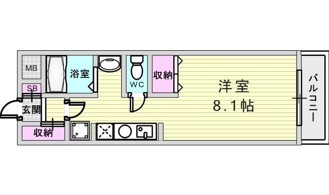 １Ｋ（２５．９１.平米）オートロック・宅配ＢＯＸ・エアコン付