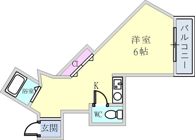 ワンルーム（21.83平米）エアコン・室外洗濯機置場
