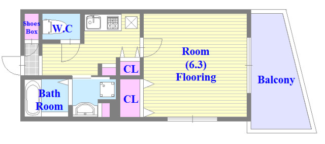 バストイレがセパレート、独立洗面所のある使い易い間取りです。