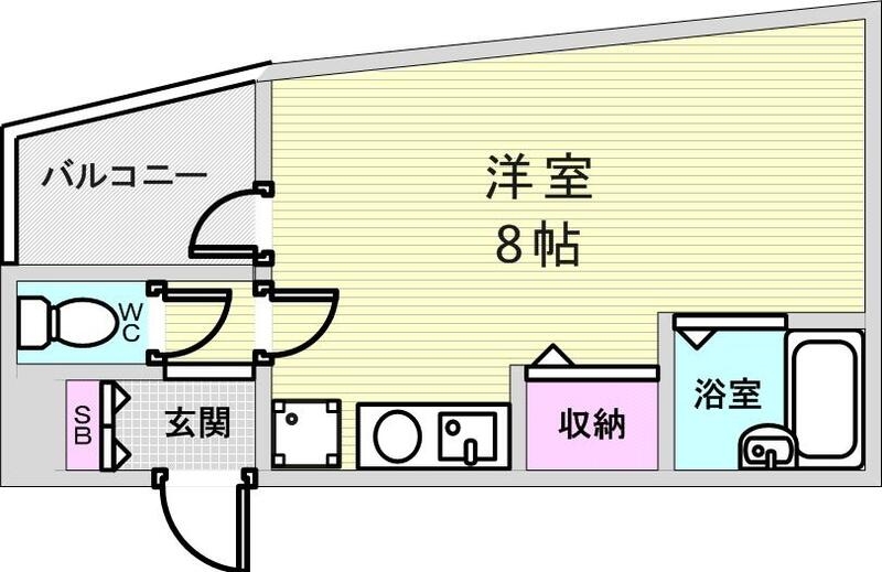 1R(19.26平米)IHコンロ・クローゼット・エアコン