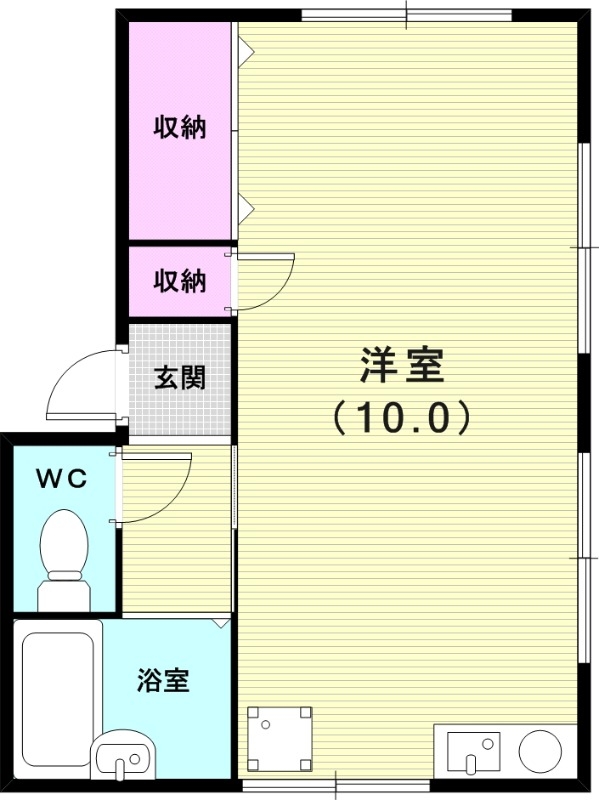 1R(23平米)室内洗濯機置場・バス・トイレ別