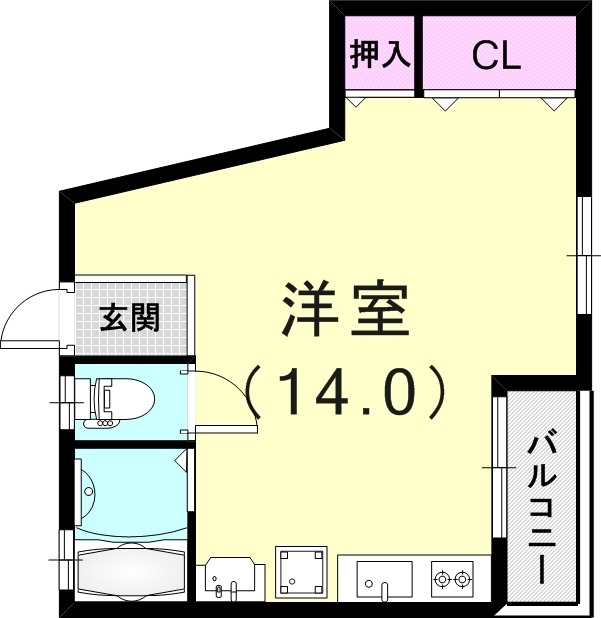 1R（35.47平米）洗面台・セパレート・室内洗濯機置場