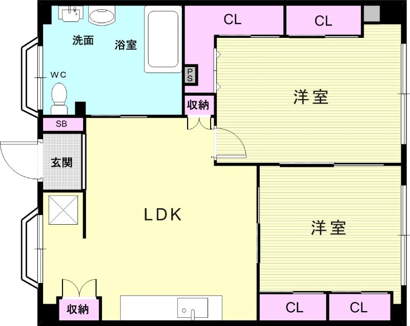 3LDK（56.68平米）介護ベッド・天井走行リフト付