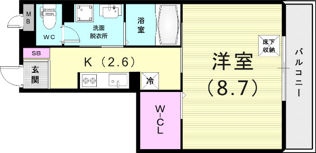 １K（31.02平米）システムキッチン・独立洗面台・収納