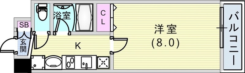 1K(25.22平米)独立洗面台・エアコン・オートロック
