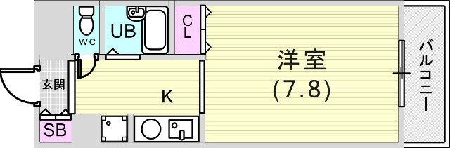 1K（21.58平米）IHコンロ・バルコニー・室内洗濯機置場