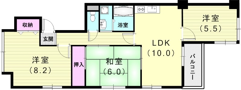 3LDK(65.61平米)モニター付きインターフォン・下駄箱