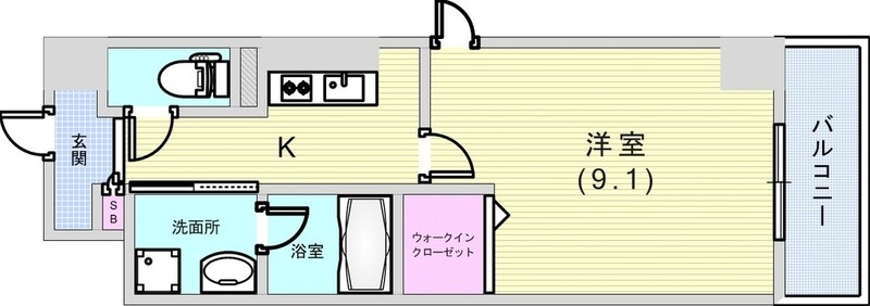 １K（２９.９９平米）ネット無料・システムキッチン・エアコン