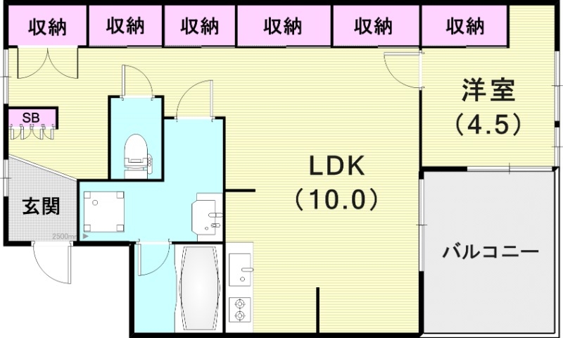 1LDK（５４．６４平米）収納たっぷり