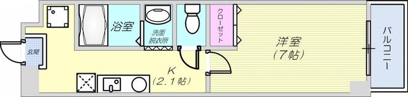 1K（25.87平米）１口コンロ・オール電化・エアコン