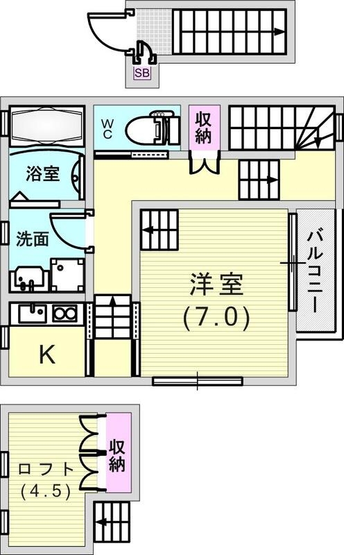 1SK(34.32平米)システムキッチン・ロフト・下駄箱
