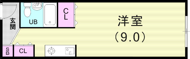 １Ｋ（２２.０４平米）室内洗濯機置場・クローゼット・下駄箱