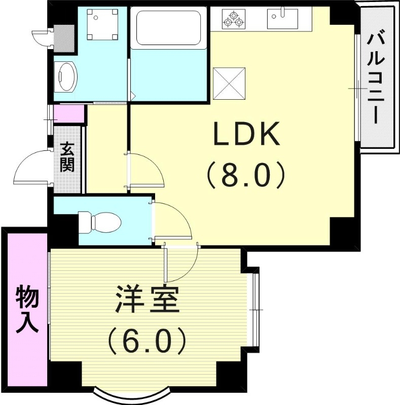 １LＤＫ（42.12平米）３口ガスシステムキッチン・眺望良好