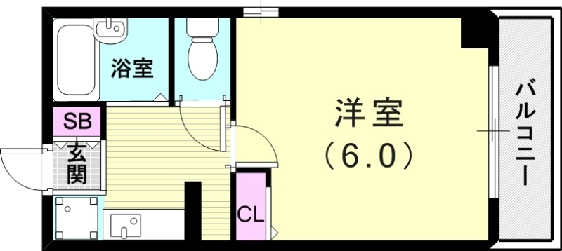 1K(18.13平米)室内洗濯機置、浴室乾燥機
