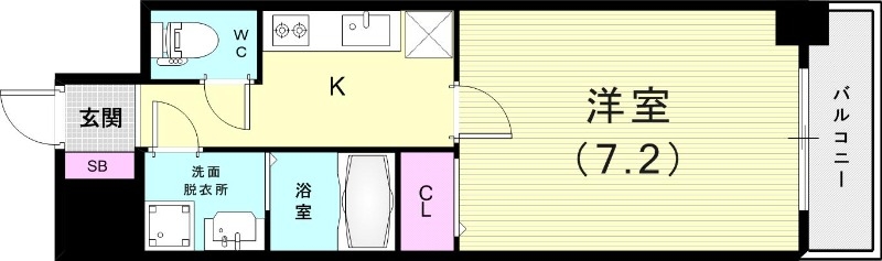 1K（25.73平米）エアコン・システムキッチン・浴室乾燥機