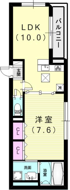 １LDK(42.12平米）カウンターキッチン・収納豊富
