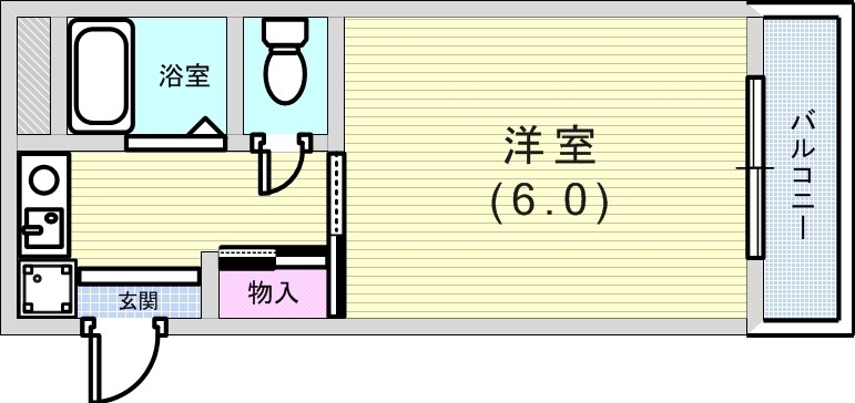 1K（19平米）IHコンロ・室内洗濯機置場・収納・エアコン