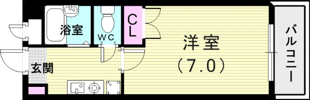 １K（１９.７１平米）ネット無料・エアコン・室内洗濯機置場