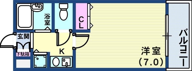 １K（20.19平米）エアコン・収納・下駄箱・室内洗濯機置場