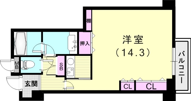 1R（46.57平米）家具、家電付・フロントサービスあり