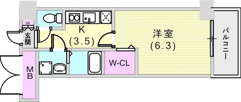 １Ｋ（２８．９平米）システムキッチン・浴室乾燥機・下駄箱