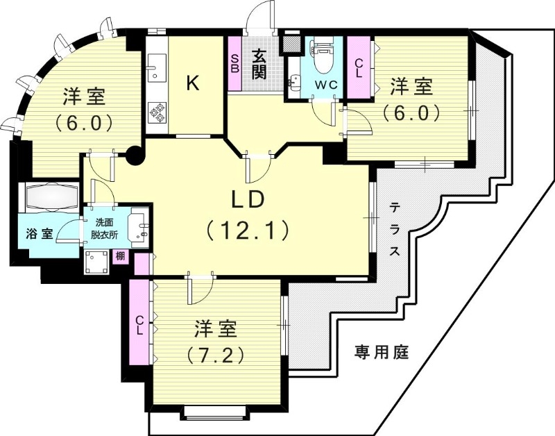 ３ＬＤＫ（７９．１０平米）システムキッチン・独立洗面台・収納
