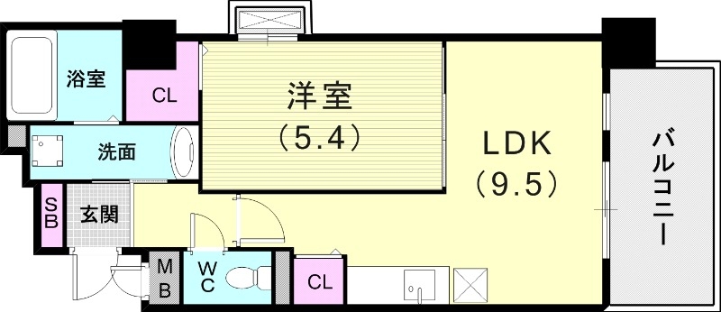 1LDK（38.31平米）システムキッチン・室内洗濯機置場