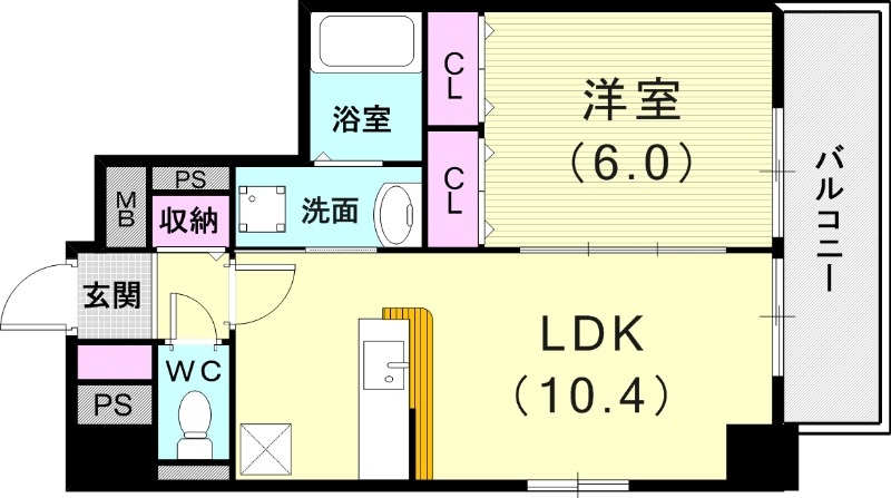 1LDK（39.71平米）システムキッチン・室内洗濯機置場