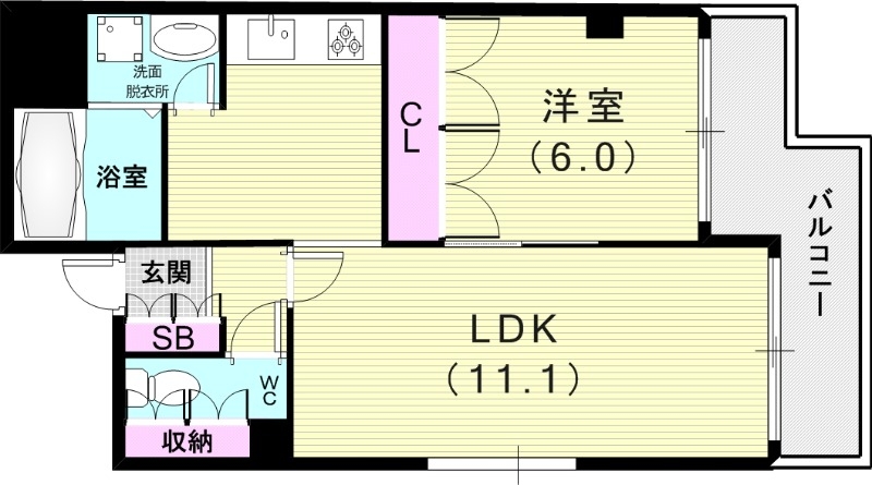 1LDK（50.5平米）3口コンロ・オートロック・エアコン
