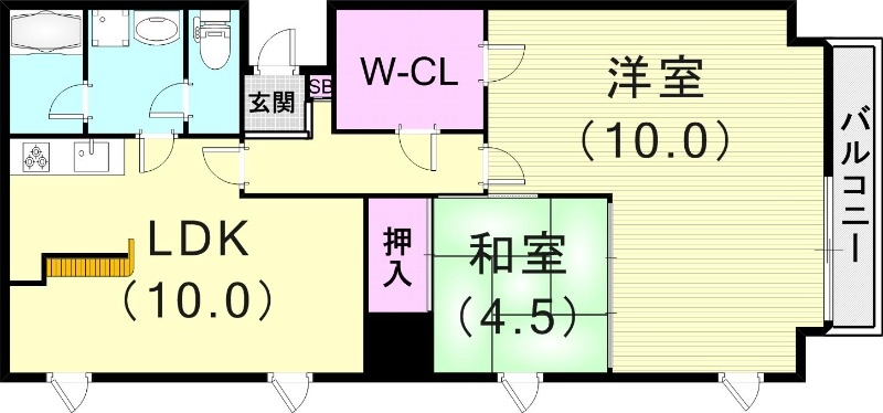 2LDK(64.5平米)システムキッチン・室内洗濯機置場