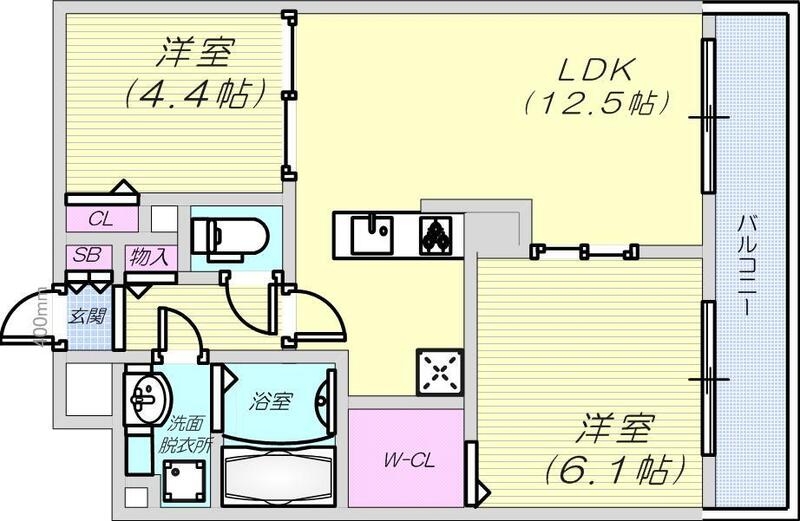 2LDK(52.53平米)オートロック・エアコン2基