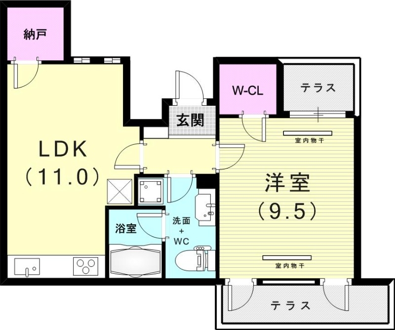 1LDK（51.28平米）エアコン・システムキッチン・収納