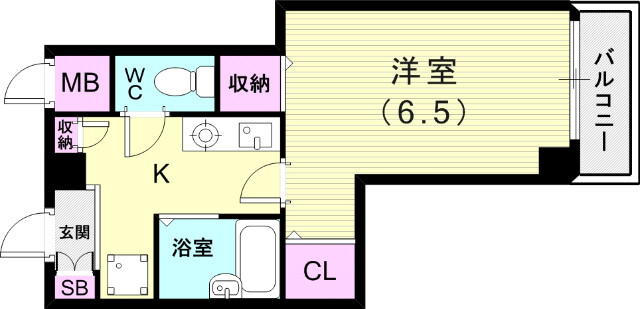 １K（２１．７４平米）オートロック・セパレートタイプ
