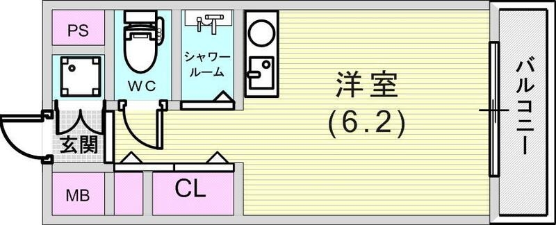 1K（18.3平米）IHコンロ・エアコン・収納・洗濯機置き場