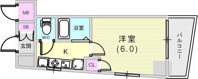 １Kの間取りです
