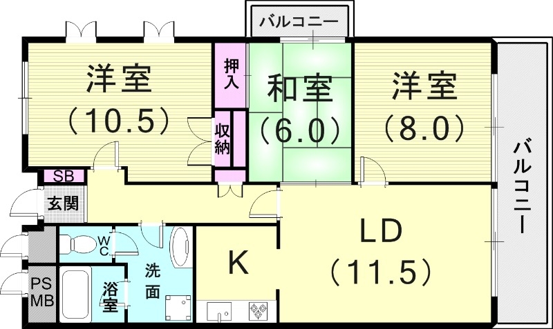 3LDK（89.82平米）システムキッチン・