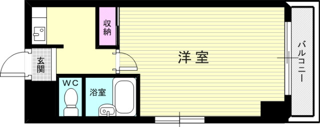 １K（28平米）風呂トイレ別・下駄箱・室内洗濯機置場