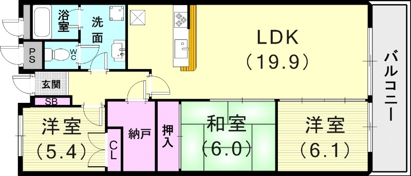 3LDK（84.24平米）システムキッチン