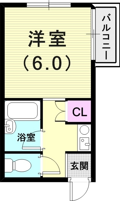 １Ｋ（１８．０平米）エアコン・ＩＨコンロ・クローゼット・給湯