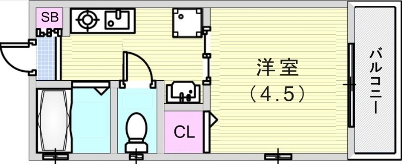 1K（20平米）室内洗濯機置場・独立洗面台・下駄箱