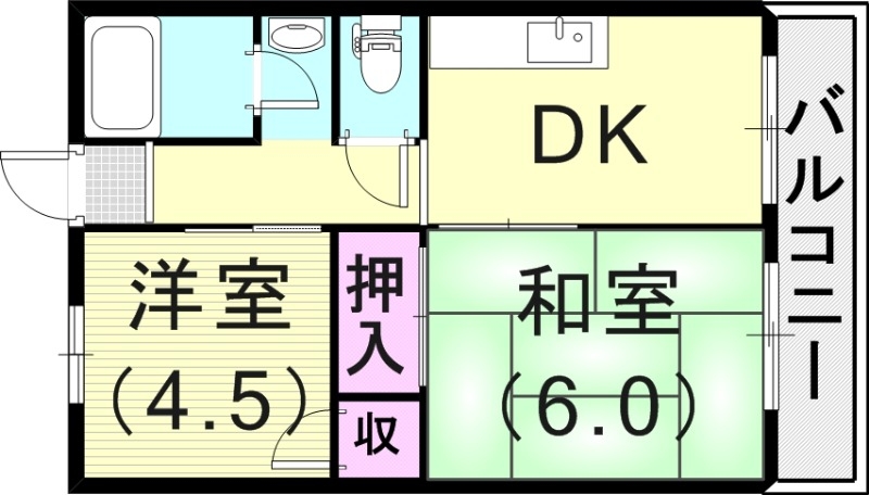 2DK（38平米）