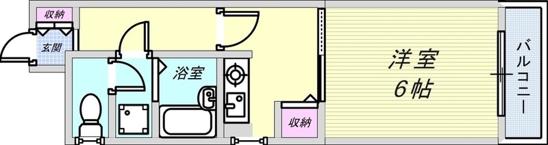 1K（２２．８７平米）エアコン・風呂トイレ別・ミニ冷蔵庫付