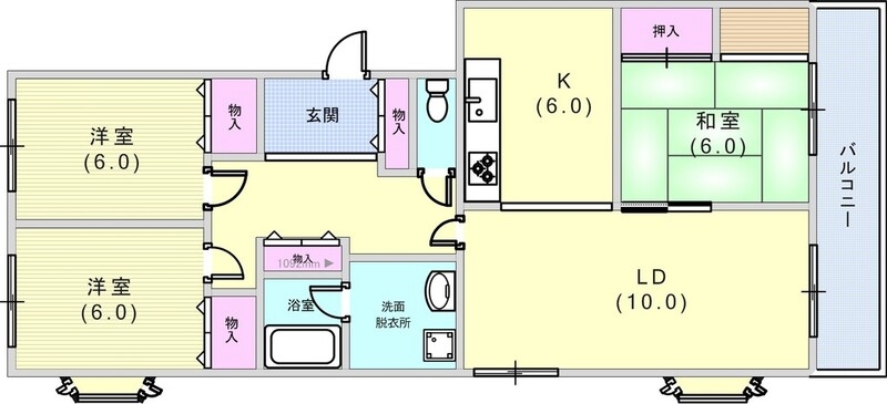3LDK(87平米)システムキッチン・室内洗濯機