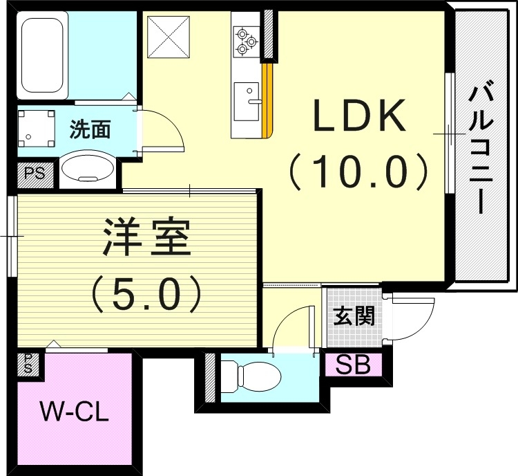 1LDK（37.02平米）カウンターキッチン・追い焚き