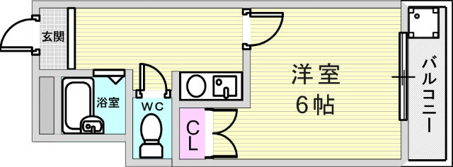１Ｋ（22.11平米）オートロック・IHクッキングヒーター