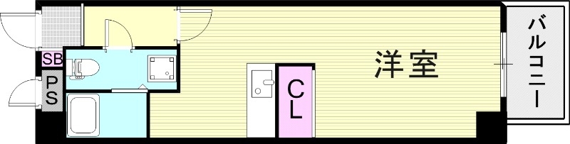 ワンルーム（２３平米）エアコン・室内洗濯パン・ウォシュレット