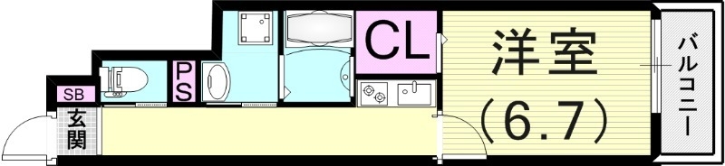 1K（26.67平米）2口ガスコンロ・エアコン・モニターホン