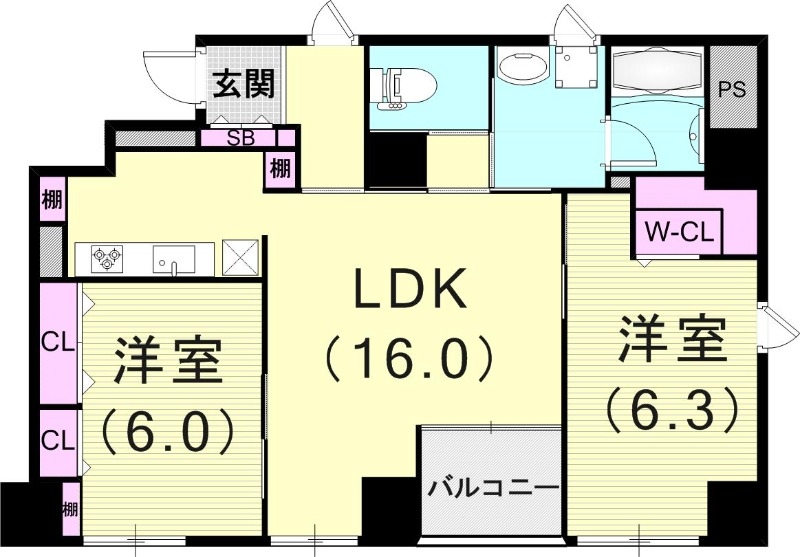 2LDK(71.06平米）浴室乾燥機・モニターフォン