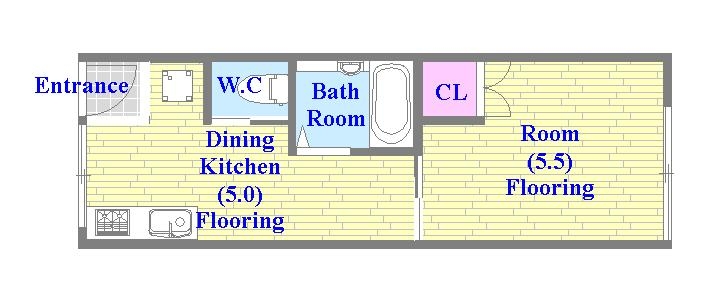 人気の全室フローリング。使いやすいゆったりとした間取り